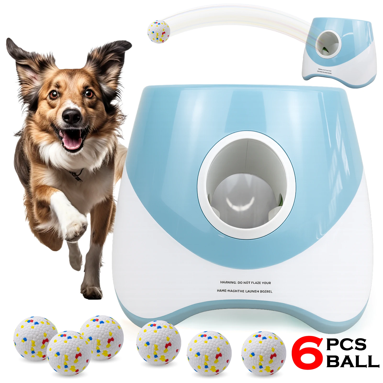 Interactive Squeaky Plush Dog Toy - Lanzador de pelotas de tenis para