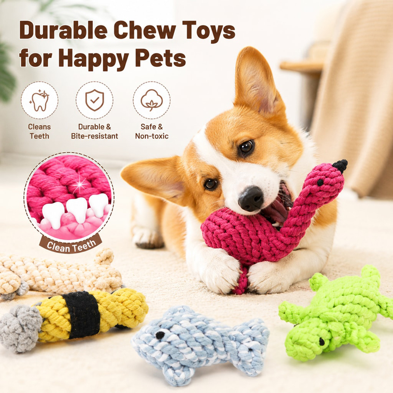 Interactive Squeaky Plush Dog Toy - Juguetes para perros resistentes a las