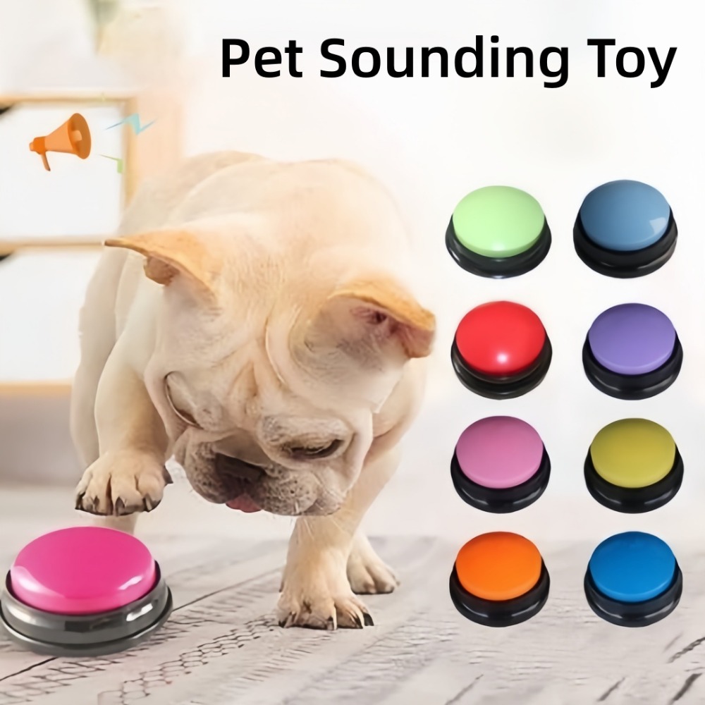 Interactive Squeaky Plush Dog Toy - Juguete para Perros con Botón Grabable,