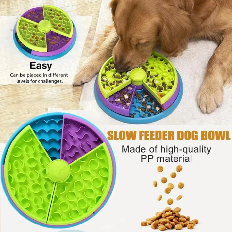 Dog Puzzle Feeder Toy - Cuenco de alimentación lenta tipo rompecabezas,