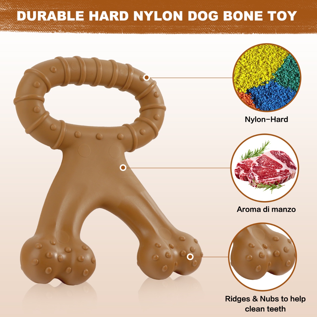 Juguete masticable interactivo - Teeth Cleaning Dog Chew Bone reseña y precio