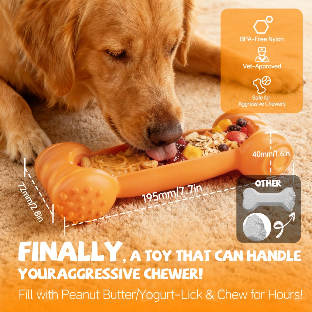 Paquete de 2 Huesos Congelable - Indestructible Dog Chew Toy reseña y precio
